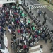 La Policía de la Ciudad implementó el protocolo antipiquetes sobre los trabajadores que cortaron un carril de la avenida. Los manifestantes rechazan la medida que determinará que el organismo deje de ser un instituto nacional.