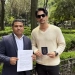 El actor venezolano se presentó en la sede diplomática, junto a su abogado, para solicitar una aclaratoria formal sobre la cancelación de su pasaporte y posible afectación de su nacionalidad, tras denunciar represalias por sus declaraciones públicas.