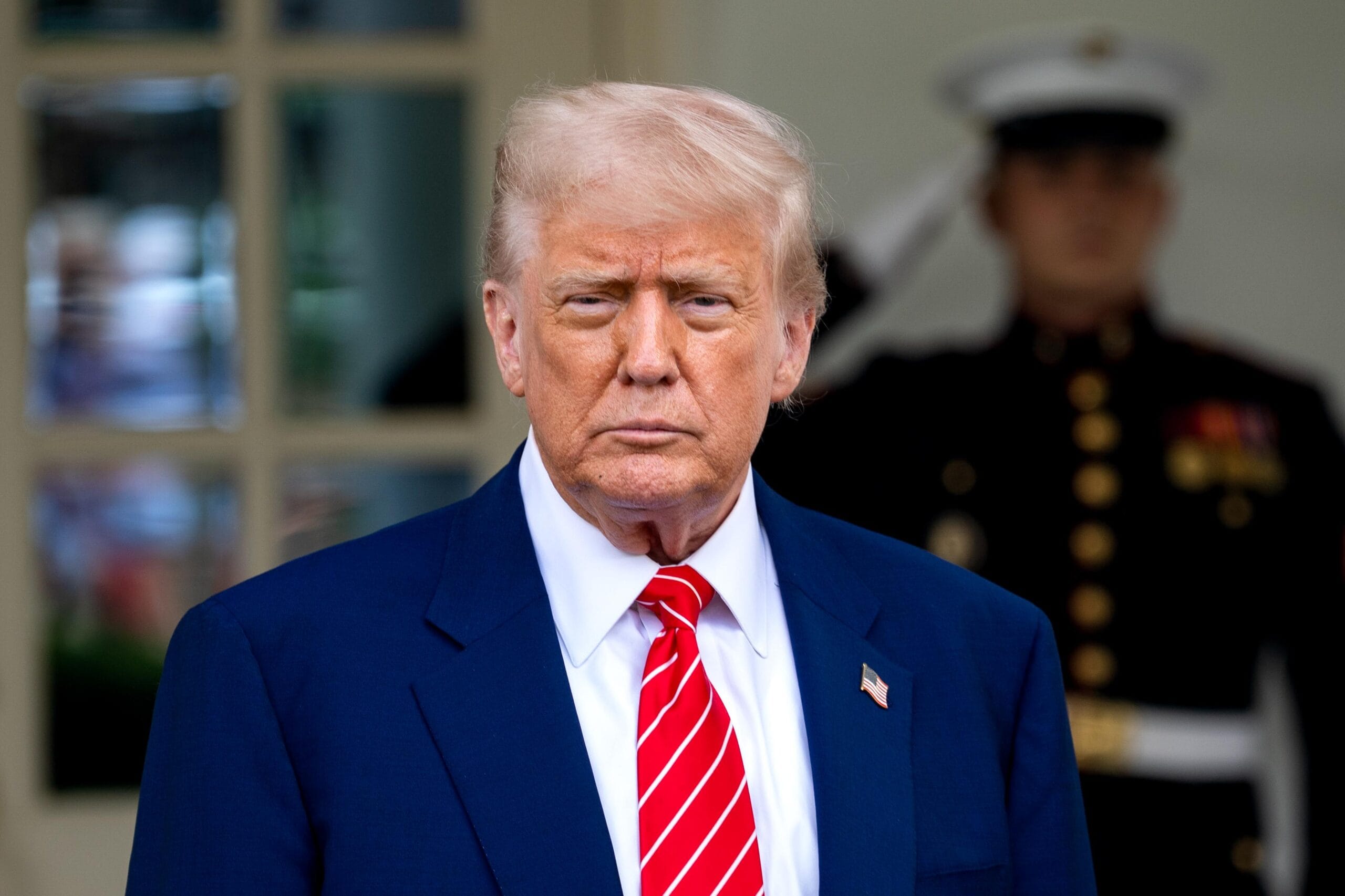 President Donald Trump outside the West Wing of the White House in Washington, DC, US, on Thursday, May 8, 2025. Trump hailed the election of Cardinal Robert Francis Prevost as the pope, the first US national ever to be head of the Catholic Church, and said he looked forward to meeting him. Photographer: Bonnie Cash/UPI/Bloomberg